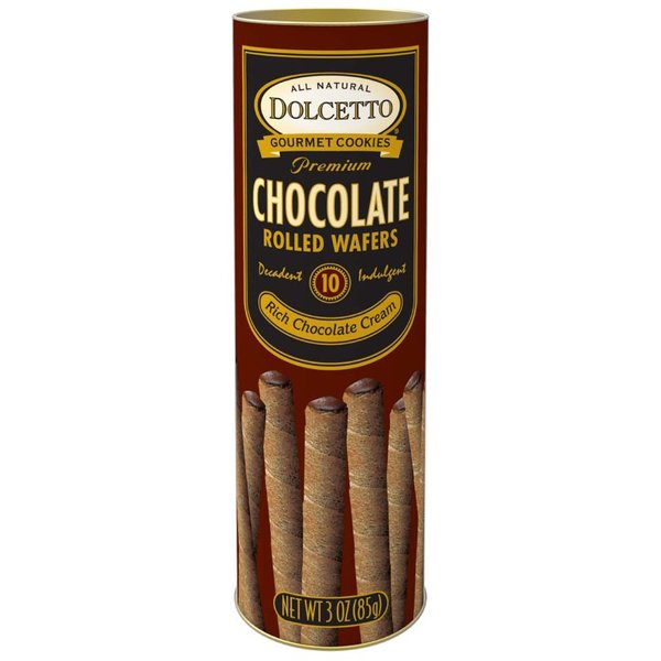 Classic Dolcetto Gourmet Chocolate Rolled Wafers With Rich Chocolate Cream