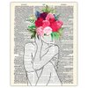 Lady with Flower Head Line Figure Abstract Wall Art: Minimalist, Aesthetic & Boho Wall Art for Home, Office, Bedroom & Living Room Decor | Unframed Posters 8x10"