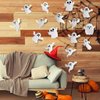 3D Halloween Cute Ghost Stickers Decor 42 Pcs Ghost Wall Stickers Decorations Reusable Self-Adhesive White Ghost Wall Decals Halloween Party Supplies for Gothic Home Window Door Room Wall Decor