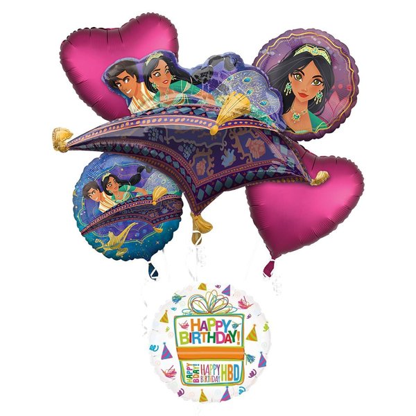 Aladdin Birthday Party Supplies Princess Jasmine Magic Flying Carpet Balloon Bouquet Decorations