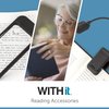 WITHit Task Magnifier Black Rimless, 3.5” D – Desktop LED Magnifying Glass for Reading, 2.5X Magnifier with 5X Bubble, Soft Touch Handle, AAA Batteries Included