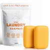 KELEBS Laundry Soap Bar - Hypoallergenic and Organic Citrus Formula for Sensitive Skin - Stain Remover for Delicate Clothes, Underwear, Collar - 2 Bars
