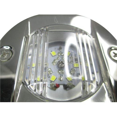 Pactrade Marine Boat 3 Inches Round Transom Interior Light LED Stern Anchor Light Stainless Steel Splashproof Flush Mount for Fishing Boat Pontoon Kayak