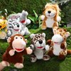 Lenwen 6 Pcs Christmas Hand Puppets for Kids with Working Mouth 10 Inches Plush Animal Hand Puppets Bulk Toddler Animal Plush Toys for Adults Halloween Xmas Birthday Party Favors Gifts(Forest Animal)