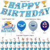 Swimming Birthday Party Supplies Swimming Party Decorations Include HAPPY BIRTHDAY Banner Balloons Cake Topper Cupcake Toppers Swimming Birthday Party Decorations