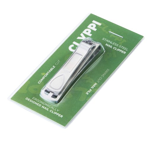 Clyppi Nail Clippers with Swing Out Nail Cleaner/Nail File - Fingernail Clippers/Toe Nail Clippers. Sharp Stainless Steel with Wide Easy Press Lever