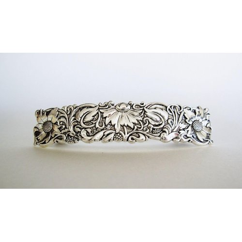 Generic Silver flowers leaves vine metal flower filigree hair clip barrette (Primary color: Gold), 1 Count (Pack of 1)