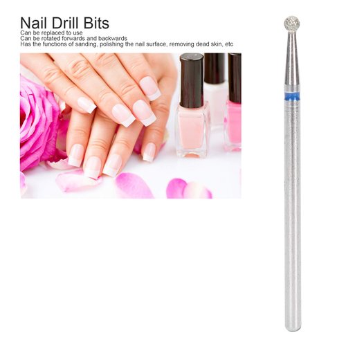 Nail Drill Bits, 50pcs Spherical Cuticle Clean Nail Bit Set Dead Skin Removal Nail File Bits Grinding Head Accessory for Acrylic Gel Nails Cuticle Manicure Pedicure Nail Salon Supply(2.3mm)