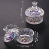 Noverlife Glass Nail Dappen Dish with Lid, Dazzling Crystal Dappen Bowl for Holding Nail Art Acrylic Liquid & Powder, Nail Art Glassware with Lid for Nail Decor Manicure Care, Dappen Monomer Holder