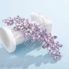 Teyglen Dainty Purple Rhinestone Hair Comb - Luxurious Shiny Bridal and Wedding Hair Accessory for Brides and Girls