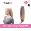 JUVABUN 17" Straight Claw Clip In Ponytail Hair Extensions - Dark Blonde| Ponytail Extension Human Hair | Hair Extensions for Women & Men | Washable, Realistic And Synthetic | Dark Blonde