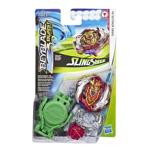BEYBLADE Burst Turbo Slingshock Turbo Achilles A4 Starter Pack - Battling Top and Right/Left-Spin Launcher, Age 8+