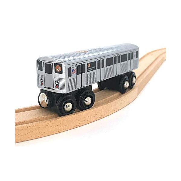 Munipals MP01-110J NYC Subway J-Train Nassau Street Express Wooden Railway Compatible R179