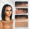 YGP Bob Wig Human Hair 200 Density 13x4 HD Transparent Lace Front Bob Wigs Pre Bleached Tiny Knots Glueless Wigs Pre Plucked Blunt Cut Wig with Baby Hair Natural Color 10 Inch