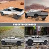 Cybertruck Model: 1/32 Diecast Metal Toy Trucks with Lights and Sounds, Mini Vehicles Toys for Boys, Ages 3 and Up (Silver)