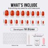 BTArtbox Press On Nails Short - Soft Gel Red Press on Nails Short Oval Fake Nail with Nail Glue, Fit Perfectly, Reusable Glue On Nails in 16 Sizes, Cherry