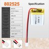 AKZYTUE 3.7V 400mAh 802525 Lipo Battery Rechargeable Lithium Polymer ion Battery Pack with PH2.0mm JST Connector