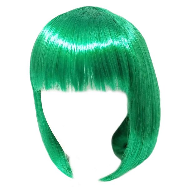 SeasonsTrading 12 Inch Short Green Bob Wig - Women Cosplay Costume Party