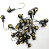 50 PCs Jigheads for Fishing 1/32 1/16 1/8 oz Fishing Hooks Crappie Bass Double Eyes (Black, 1/16 oz)