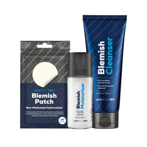 HANHOO Men's Facial Care Kit - Multipurpose usage, Pre-Shave and Facial Cleanser, Facial Moisturizer and After Shave, Zit inflammation, and Heal Razor Cuts
