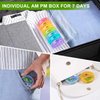 7-Day Pill Organizer with Two Compartments Per Day, Ideal for Pills/Vitamins/Fish Oil/Supplements Storage, BPA-Free and Easy to Clean (Black - Colorful)