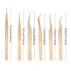 FEITA Eyelash Extension Tweezer Set Gold Lash Applicator Tool - Precision Lashes Diamond Grip Tweezers for 2D-6D Volume & Individual Eyelashes Extensions Supplies (6Pcs)