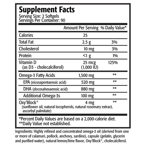 Res-Q 1250+ Omega-3 & Vitamin D3 Fish Oil Capsules