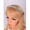 Teyglen Rhinestone Wedding Headband Silver Crystal Headpiece Bridal Headband Rhinestone Hair Band Hoop Wedding Party Hair Accessories for Women Girls (Silver)