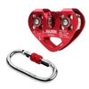 NAXEN Zip Line Pulley Tandem Speed Dual Trolley with Oval Carabiner