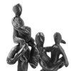 DreamsEden Rustic Family Figurines, Cast Iron Art Home Decoration Statue with Gift Card for Anniversary Birthday (Family of Four Carrying)