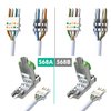 LINKUP - RJ45 Connectors Cat6A (12 Pack) Shielded Zinc-Alloy Housing Modular Termination Plug | 10G Easy Internet Tool Free Plugs | for Cat6A up to 22AWG Solid Bulk S/FTP Ethernet Cable [Green]