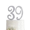 MAGJUCHE Silver 39" Crystal Cake Topper, Number 39 Rhinestones 39th Birthday Cake Topper, Men or Women Birthday or 39th Anniversary Party Decoration Supply