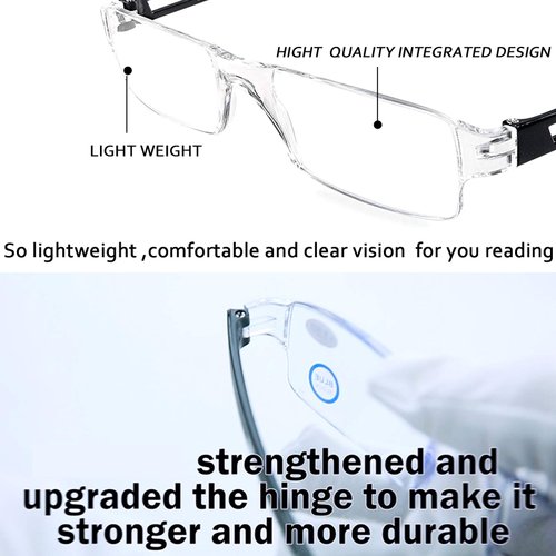 AQWANO Rimless Reading Glasses Women Men Computer Blue Light Blocking, Clear Frames Readers Anti Glare Filter Lightweight Comfort (5 Pack Mix Color, 2.5)