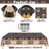 Dog Party Decorations, Dog Shape Plates, 81Pcs Doggy Party Supplies for Dog Kid Birthday, Includes Dog Plates, Let's Pawty Tablecloth, Napkins, Forks, Serves 20 Guests