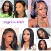 Bob Wig Human Hair 13x6 Lace Front Wigs Human Hair Straight Frontal Wigs Human Hair HD Transparent Lace Wig Short Bob Human Hair Wigs for Black Women Pre Plucked Blunt Cut Wig (12 Inch)