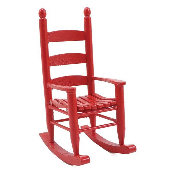 Dollhouse Miniature Ladder Back Rocking Chair (Red)