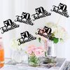 12 PCS 50 and Fabulous Centerpiece Sticks Double Sided Happy 50th Birthday Table Flower Centerpieces Sticks Cheers to 50 Floral Decorations for 50th Birthday Anniversary Party Supplies Black