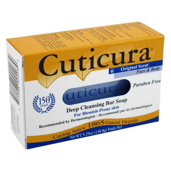 Cuticura Deep Cleansing Bar Soap 5.25 Ounce Original Scent Box (155ml) (Pack of 3)