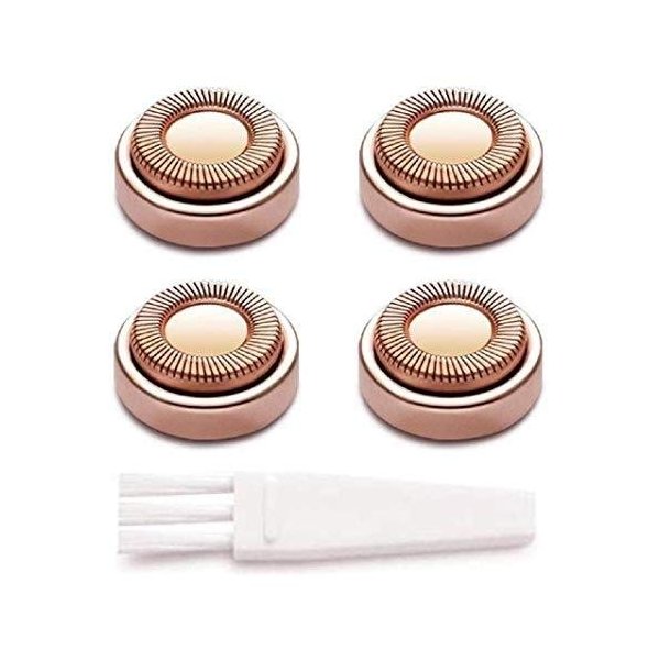 Replacement Heads for Finishing Touch Flawless Facial Hair Remover Shaver for Women, 18K Rose Gold Plated - Pack of 4