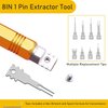 Terminal Removal Tool - Double Head Detachable Electrical Pin Extractor Tool with 8PCS Replacement Tips,Suitable for AMP,Metri Pack,Molex Connector,Universal Automotive Repair Terminal Release Tool