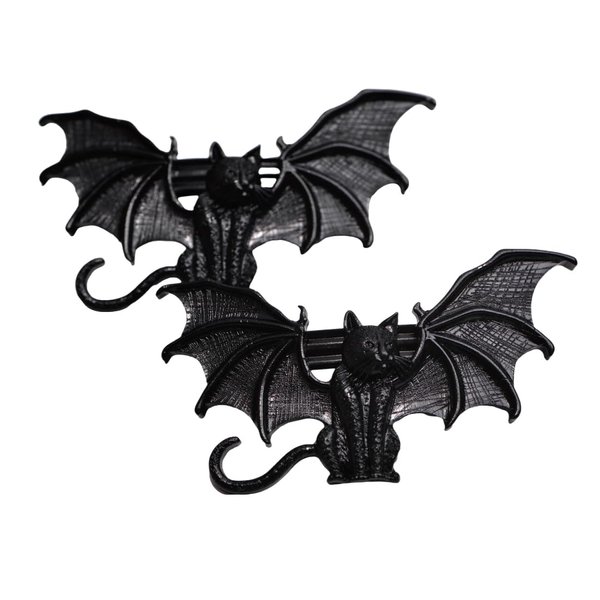 LANGHONG 2PCS Retro Cat Hairpin For Women Black Halloween Hair Pin Hair Styling Pins (ZRTL30)
