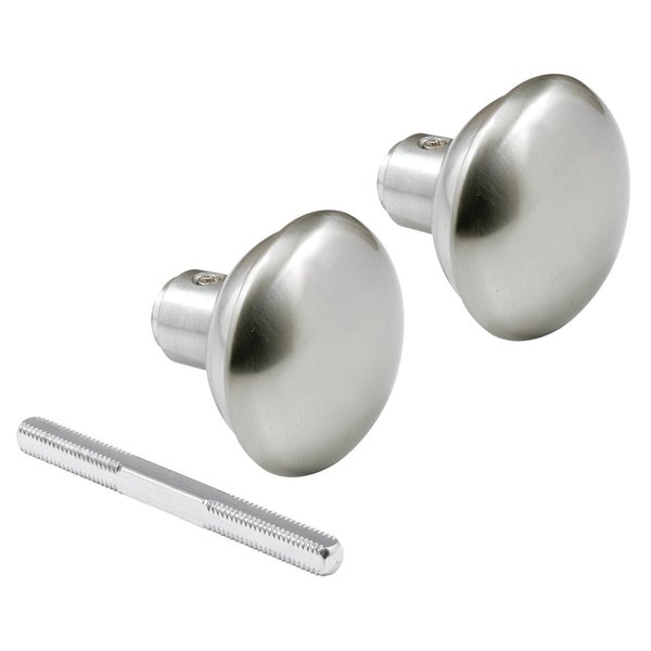 Defender Security E 2498 Solid Brass Vintage Door Knob Spindle Set, 2-1/4 In. Outside Diameter, Satin Nickel (Single Pack)