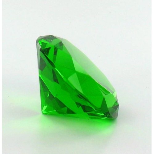 1 X Green Emerald Diamond Ring Shaped Glass Paperweight Home Office Decoration by JK