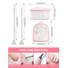 Nail Soaking Bowl, 2PCS Soak Off Gel Polish Dip Powder Remover Manicure Bowl with Triangle Cuticle Peeler and Stainless Steel Cuticle Pusher Nail Art Tool (Pink)