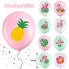 45 Pieces Flamingo Balloons Tropical Leaf Pineapple Hibiscus Balloons 12 Inches Hawaiian Luau Latex Balloons for Tropical Hawaii Flamingo Birthday Wedding Baby Shower Party Decorations Supplies