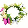 Alove Ditto Dark Pink and White Butterfly Flowers Rose Headband Hair Wreath Floral Garland Crown Headpiece