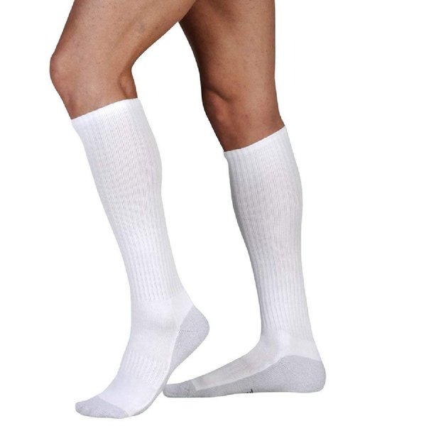Sigvaris 602CMSW00 18-25mmHg Womens Closed Toe Knee High Compression Sock, Medium & Short, White