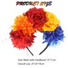 BASEMMAHER Rose Flower Crown Headband Day of the Dead Halloween Frida Mexican Rainbow Floral Crown Garland Headwear Hair Wreath Hair Accessories for Women Halloween Party Costume Headpiece