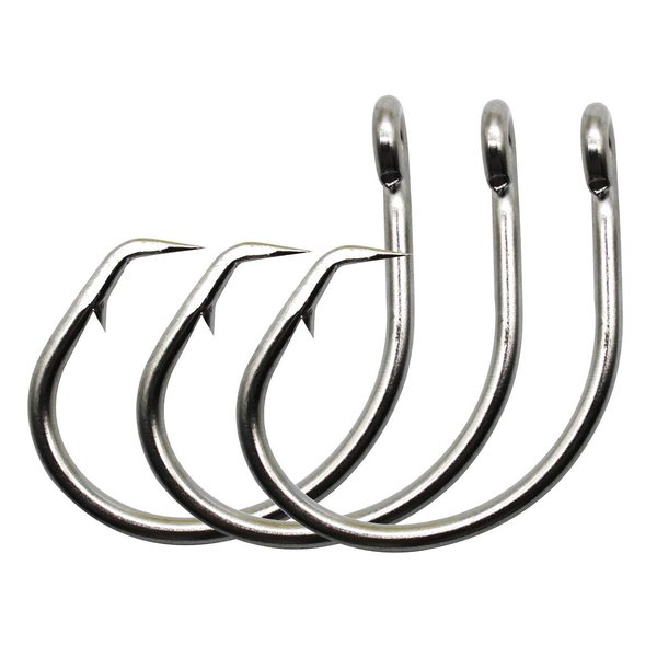 Fishing Hooks Saltwater Fishing Tuna Circle Hooks 2X Extra Strong Stainless Steel Big Game Fishing Hooks for Tuna Swordfish Shark 12/0 25pcs