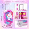 HAPGFS American 18 Inch Doll Accessories Doll Travel Set Including Suitcase Luggage and Dress, Camera Computer Phone Neck Pillow Sunglasses Dolls Travel Gear Play Set Gift for Birthday (NO Doll)